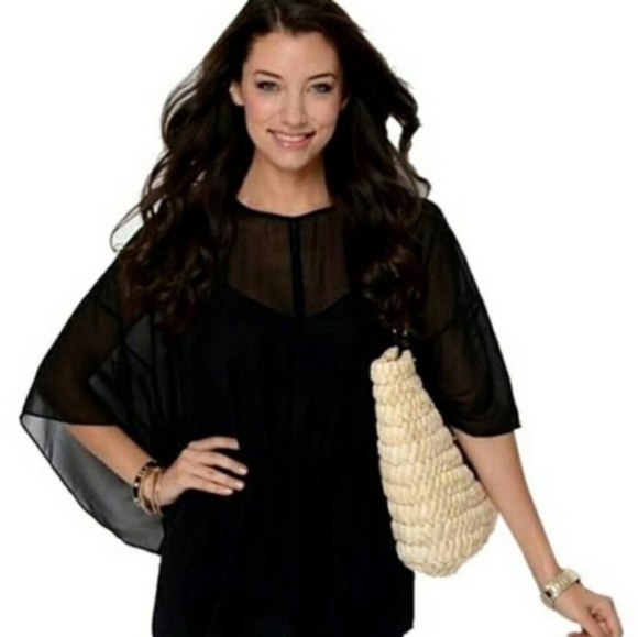 Tory Burch Tops - TORY BURCH Black Sheer Margarete Blouse